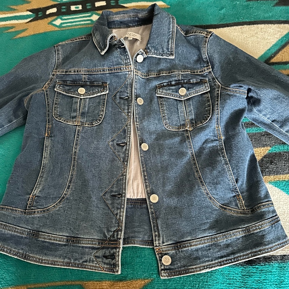 Martha Stewart, Classic Woman’s Denim Jean Jacket - Blue
